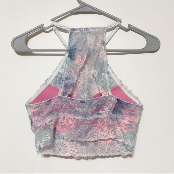 VS Pink High Neck Lace Bralette - Picture 3 of 9